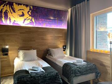 Фото номера Двухместный номер с 1 кроватью и общей ванной комнатой Хостелы Time Hostel &amp; Apartments г. Йювяскюля 16